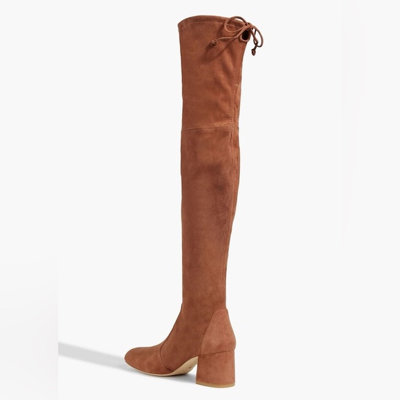 SOLD - New Stuart Weitzman Flareland Suede Over The Knee Boots Tan Sz 8 - Picture 3 of 14
